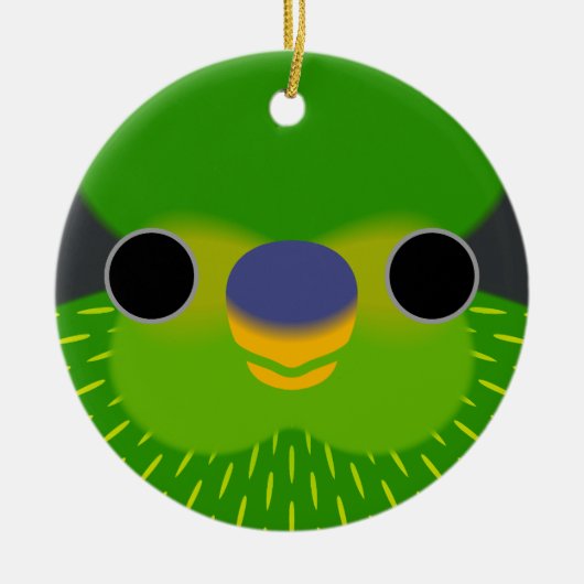 Das Gesicht eines Loriketts Keramik Ornament (Vorne)