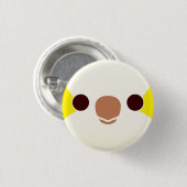 Das Gesicht eines Lutino Monk Parakeet Button (Vorne & Hinten)