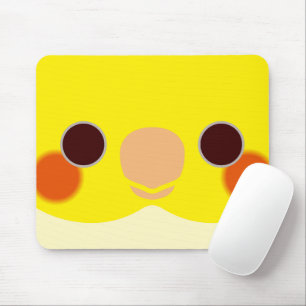 Das Gesicht eines Lutino-Nymphensittichs Mousepad
