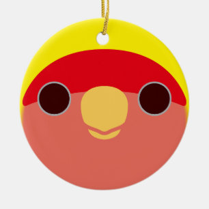 Das Gesicht eines lutino pfirsichfarbenen Geliebte Keramik Ornament