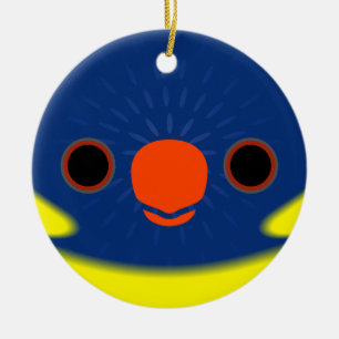 Das Gesicht eines Marigold Lorikeets Keramik Ornament