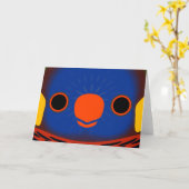 Das Gesicht eines Massenas Lorikeet Karte (Gelbe Blume)