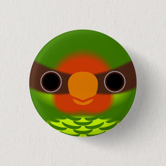 Das Gesicht eines Mindanao-Lorikeets Button (Vorderseite)