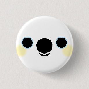 Das Gesicht eines mit Schwefel verkleideten Kakado Button