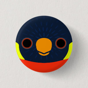 Das Gesicht eines Mitchell's Lorikeet Button