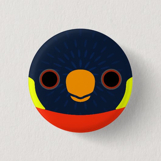 Das Gesicht eines Mitchell's Lorikeet Button (Vorderseite)