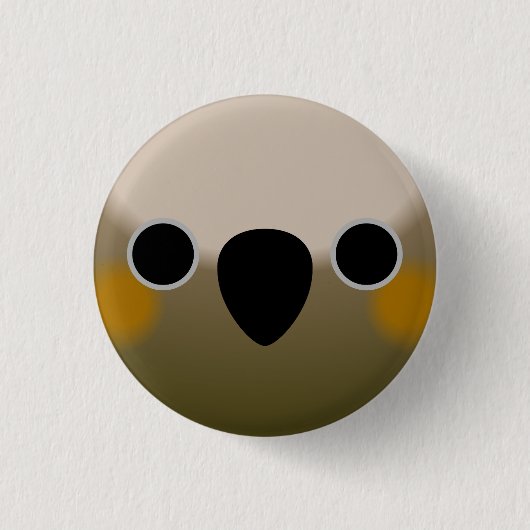Das Gesicht eines neuseeländischen Kākā Button (Vorderseite)