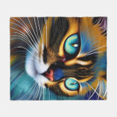 Das Gesicht eines niedlichen Lynx-Punktes Siam Fleecedecke (Vorderseite (Horizontal))