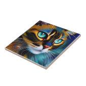 Das Gesicht eines niedlichen Lynx-Punktes Siam Fliese (Seite)