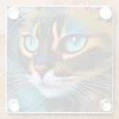 Das Gesicht eines niedlichen Lynx-Punktes Siam Glasuntersetzer (Rückseite)