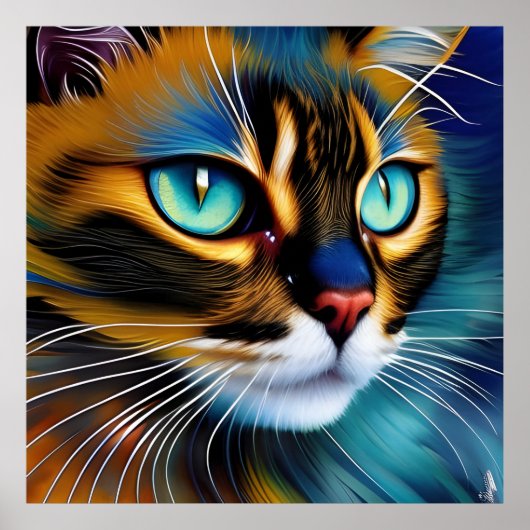 Das Gesicht eines niedlichen Lynx-Punktes Siam Poster (Vorne)