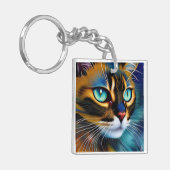 Das Gesicht eines niedlichen Lynx-Punktes Siam Schlüsselanhänger (Vorderseite links)