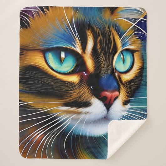 Das Gesicht eines niedlichen Lynx-Punktes Siam Sherpadecke (Vorderseite)