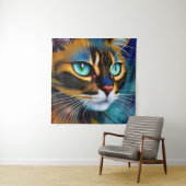 Das Gesicht eines niedlichen Lynx-Punktes Siam Wandteppich (Beispiel)