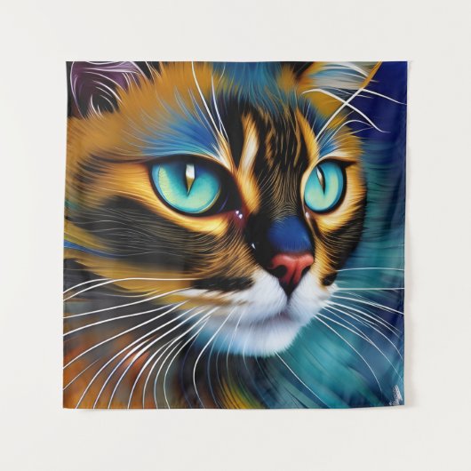 Das Gesicht eines niedlichen Lynx-Punktes Siam Wandteppich (Vorderseite)