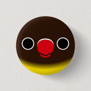 Das Gesicht eines normalen gelb gefärbten Gelbvoge Button