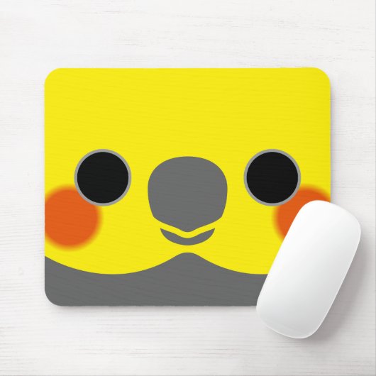 Das Gesicht eines normalen grauen männlichen Nymph Mousepad (Mit Mouse)