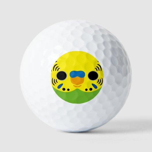 Das Gesicht eines normalen männlichen Wellensittic Golfball (Vorderseite)