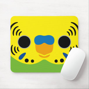 Das Gesicht eines normalen männlichen Wellensittic Mousepad