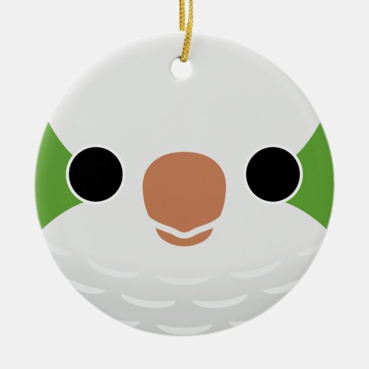 Das Gesicht eines normalen Monk Parakeet Keramik Ornament (Vorne)