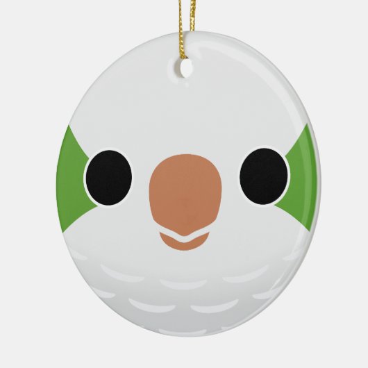 Das Gesicht eines normalen Monk Parakeet Keramik Ornament (Links)