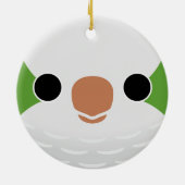 Das Gesicht eines normalen Monk Parakeet Keramik Ornament (Hinten)