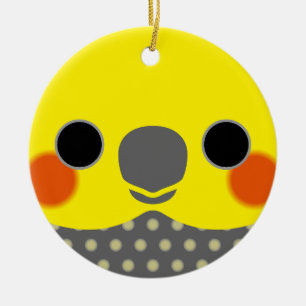 Das Gesicht eines Perlencockatiels Keramik Ornament