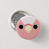 Das Gesicht eines rosa Kakados Button (Vorne & Hinten)