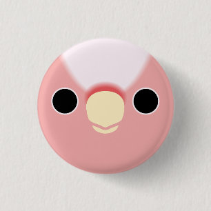 Das Gesicht eines rosa Kakados Button
