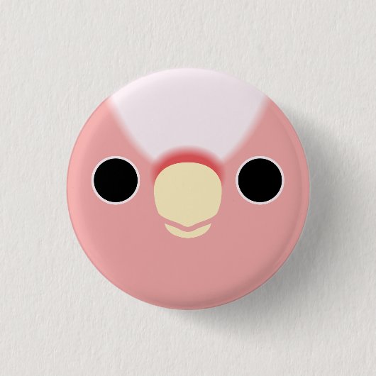 Das Gesicht eines rosa Kakados Button (Vorderseite)