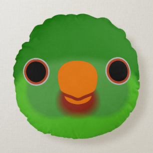 Das Gesicht eines roten Lorikeets Rundes Kissen