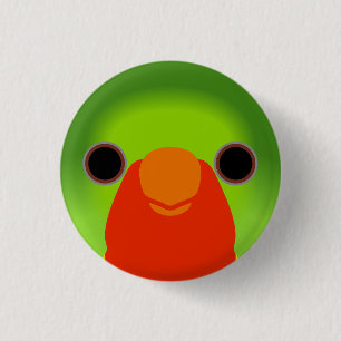 Das Gesicht eines rothaarigen Lorikets Button