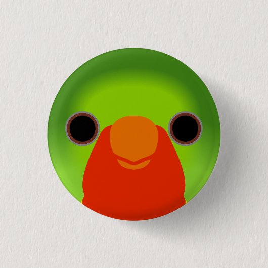 Das Gesicht eines rothaarigen Lorikets Button (Vorderseite)