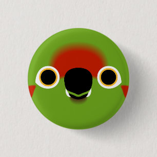 Das Gesicht eines Rothalbflügels Button