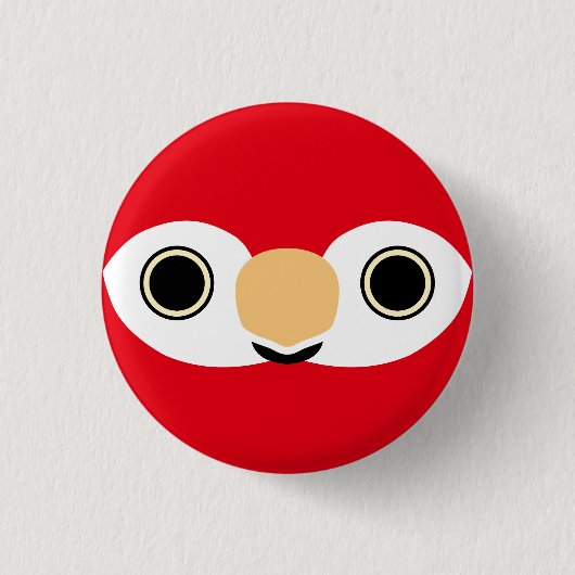 Das Gesicht eines Scharlachroten Aras Button (Vorderseite)