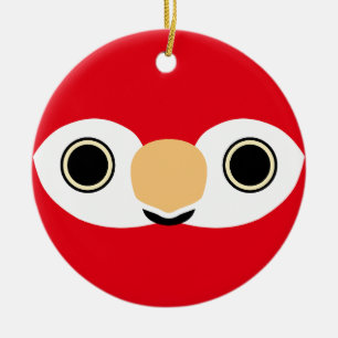 Das Gesicht eines Scharlachroten Aras Keramik Ornament