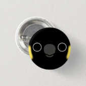 Das Gesicht eines schwarzen Gelbschwanzkakados Button (Vorne & Hinten)