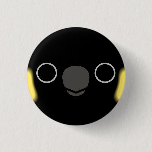 Das Gesicht eines schwarzen Gelbschwanzkakados Button