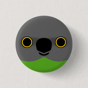 Das Gesicht eines Senegal-Papagei Button