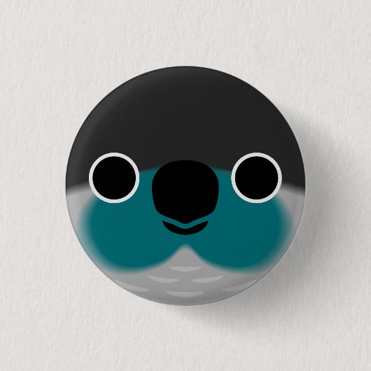 Das Gesicht eines türkisfarbenen Parketts mit grün Button (Vorderseite)