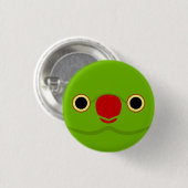 Das Gesicht eines von Rose umringten Parakets Button (Vorne & Hinten)