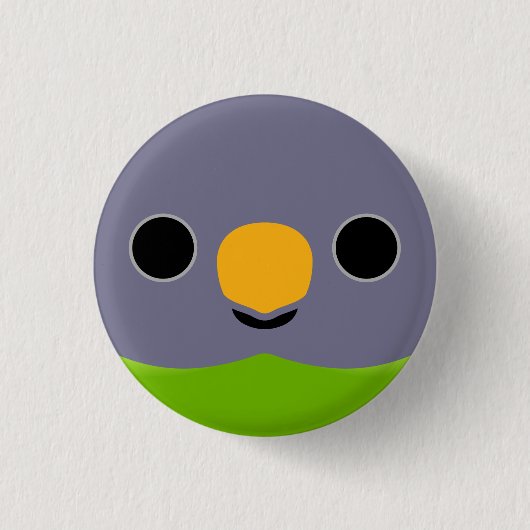 Das Gesicht eines weiblichen Pflaumenkopfparakets Button (Vorderseite)