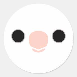 Das Gesicht eines weißen Gesichts Clear Pied Cocka Runder Aufkleber