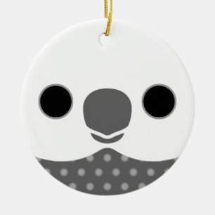 Das Gesicht eines weißen Perlencockatiels Keramik Ornament
