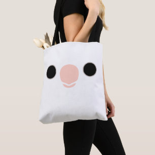 Das Gesicht eines Weißkopf-Clear-Pied-Nymphensitti Tasche