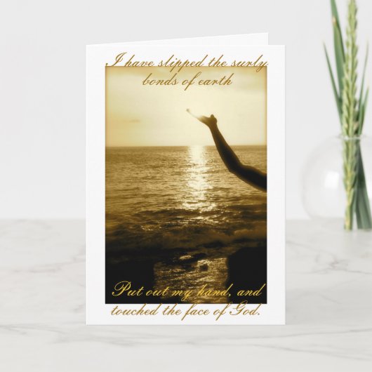 Das Gesicht Gottes - Trost und Beileid Karte (Vorderseite)