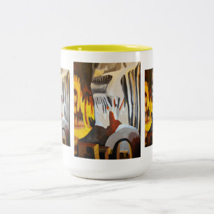 Das Gesicht in den Felsen Zweifarbige Tasse