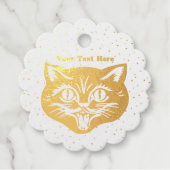 Das Gesicht in Gold von Halloween Style Katze Big  Geschenkanhänger (Vorderseite)