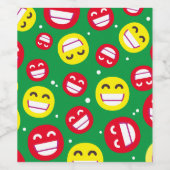 Das Gesicht lächelnd Augen Emojis Green Red Custom Weinetikett (Einzelnes Label)