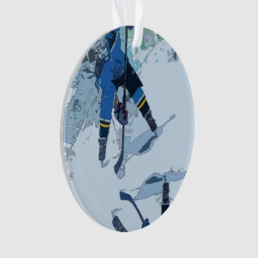 Das Gesicht-Off - Eishockeyspieler-Ornament Ornament (Vorderseite)